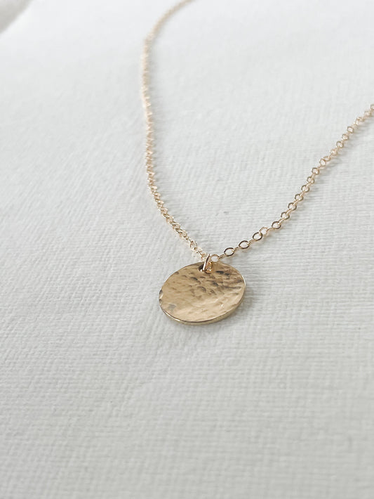 Single Hammered Circle Necklace