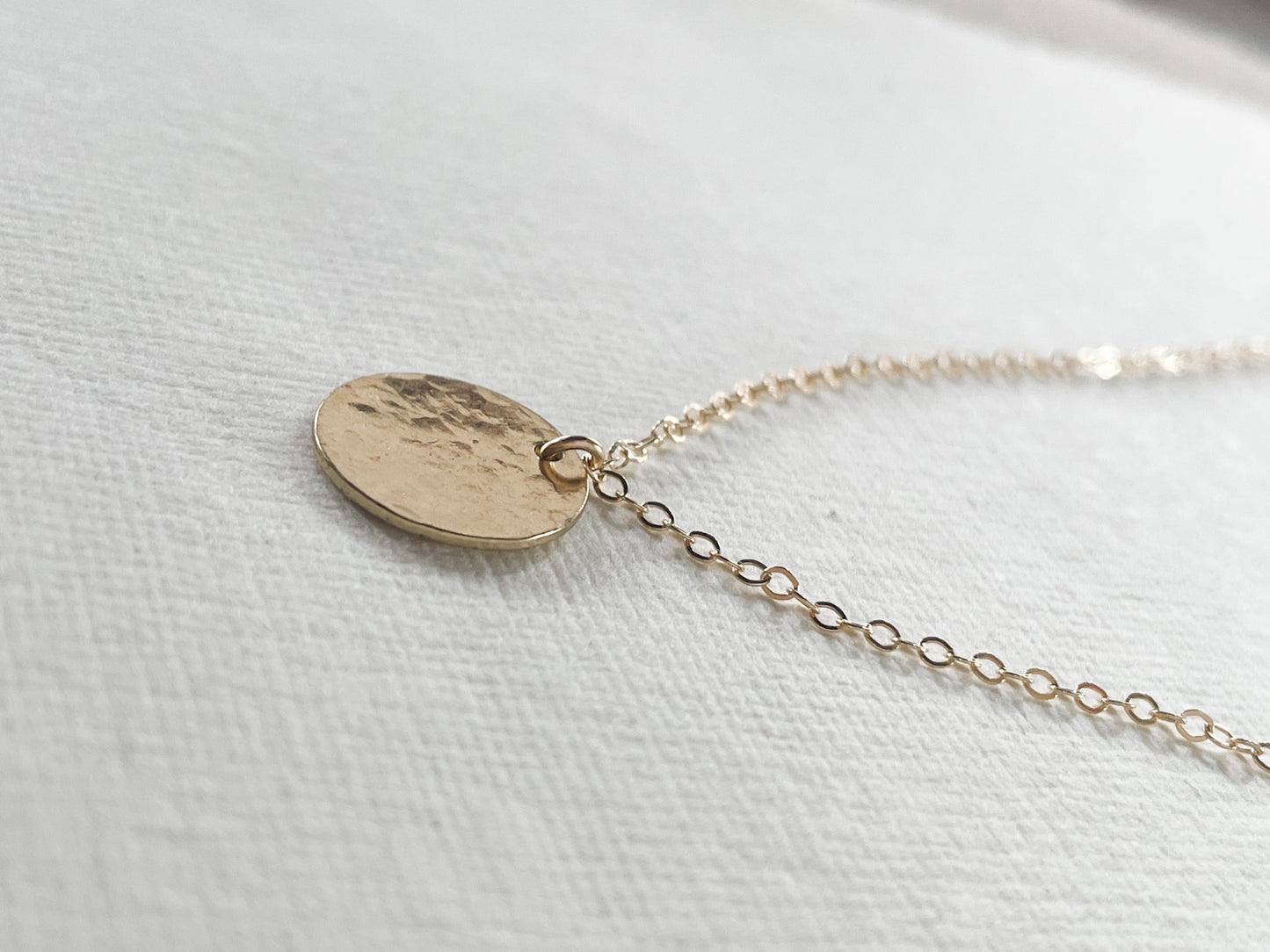 Single Hammered Circle Necklace