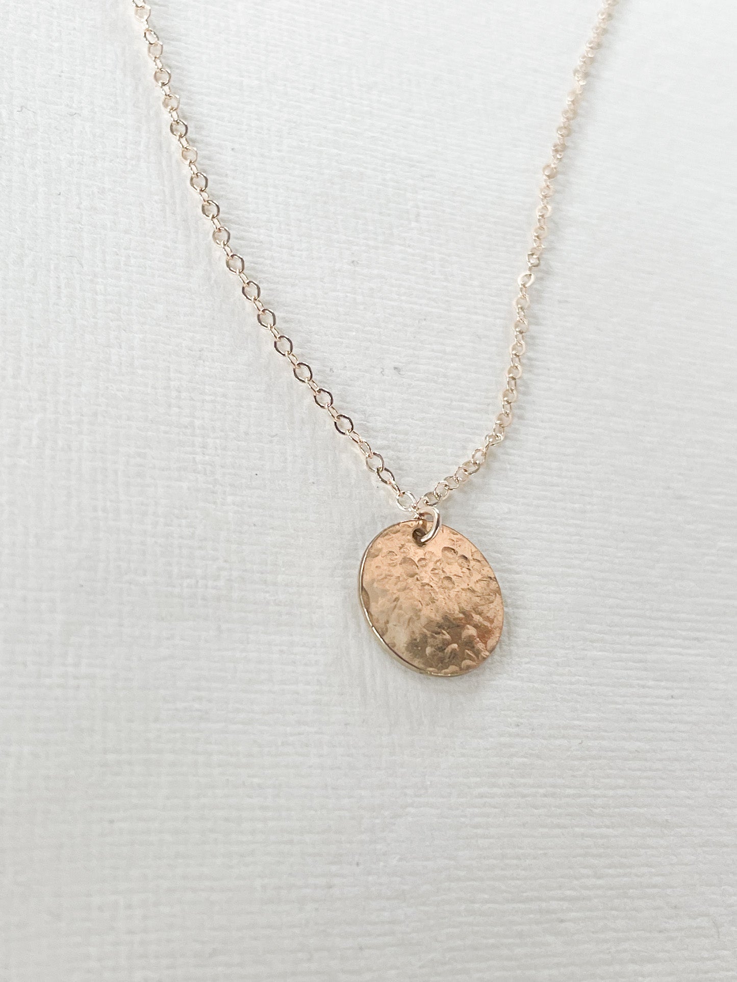 Single Hammered Circle Necklace