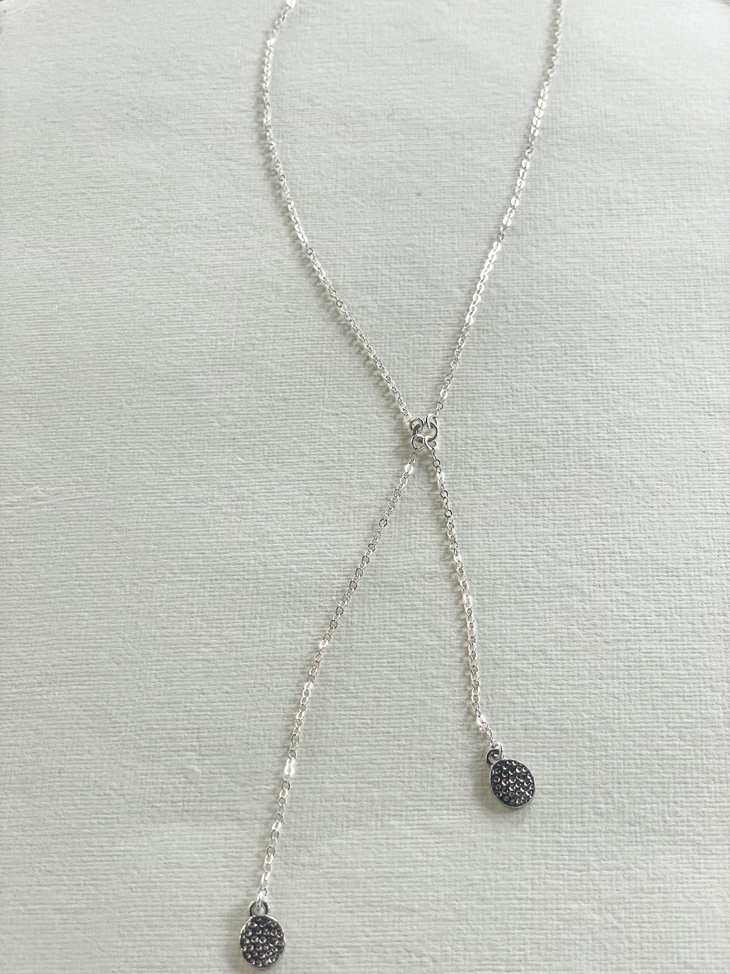 Sterling Silver Double Drop Lariat Necklace