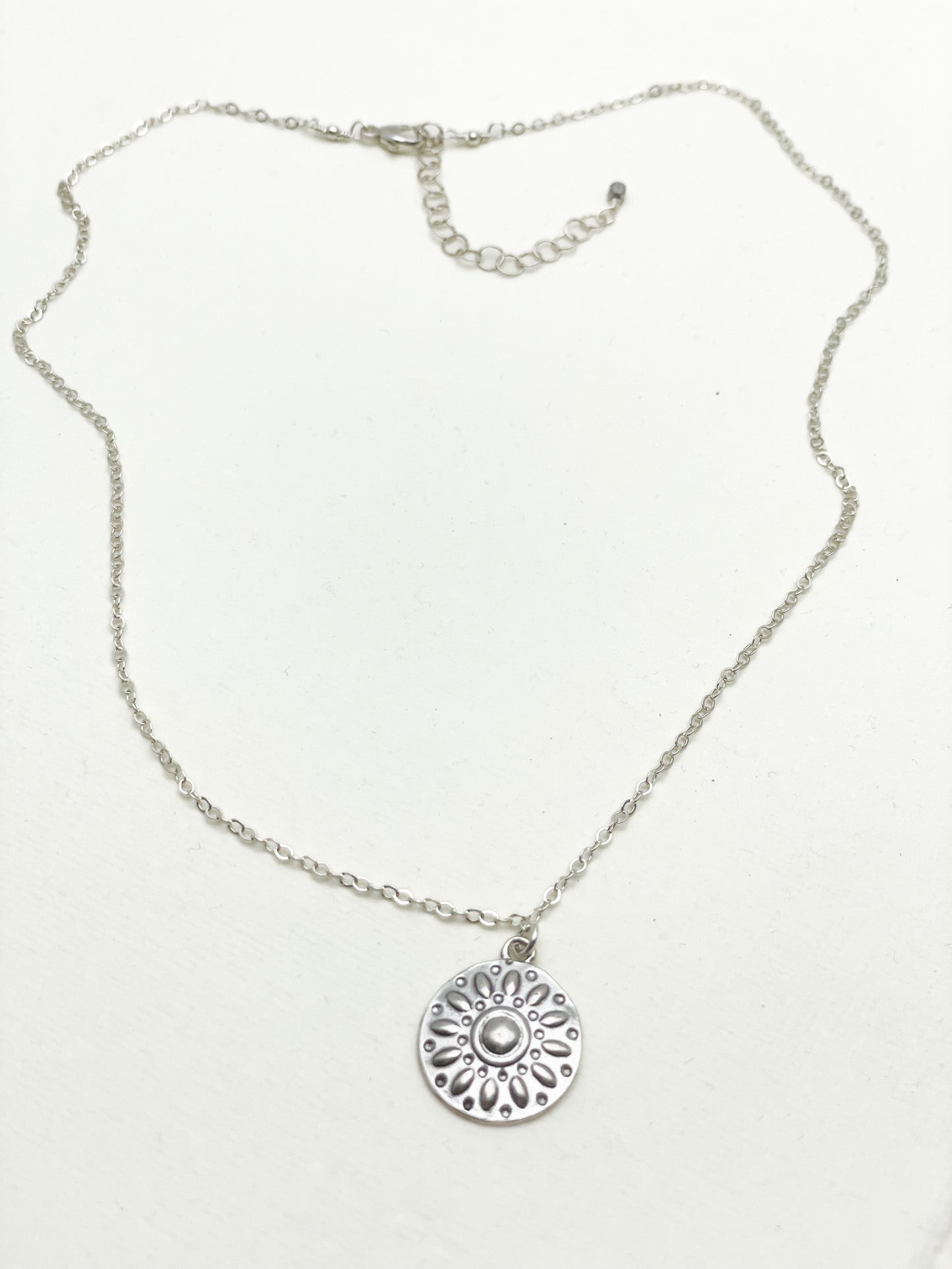 Silver Medallion Pendant Necklace