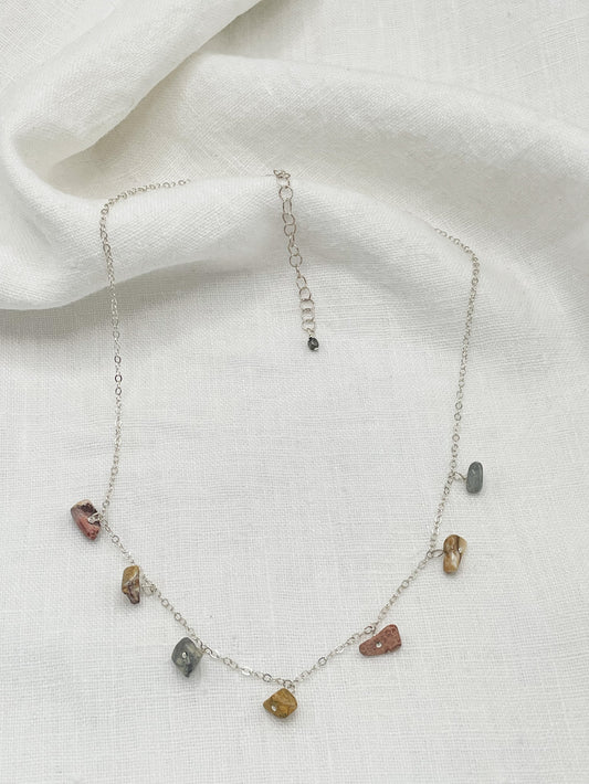 Jasper Chip Dangle Necklace