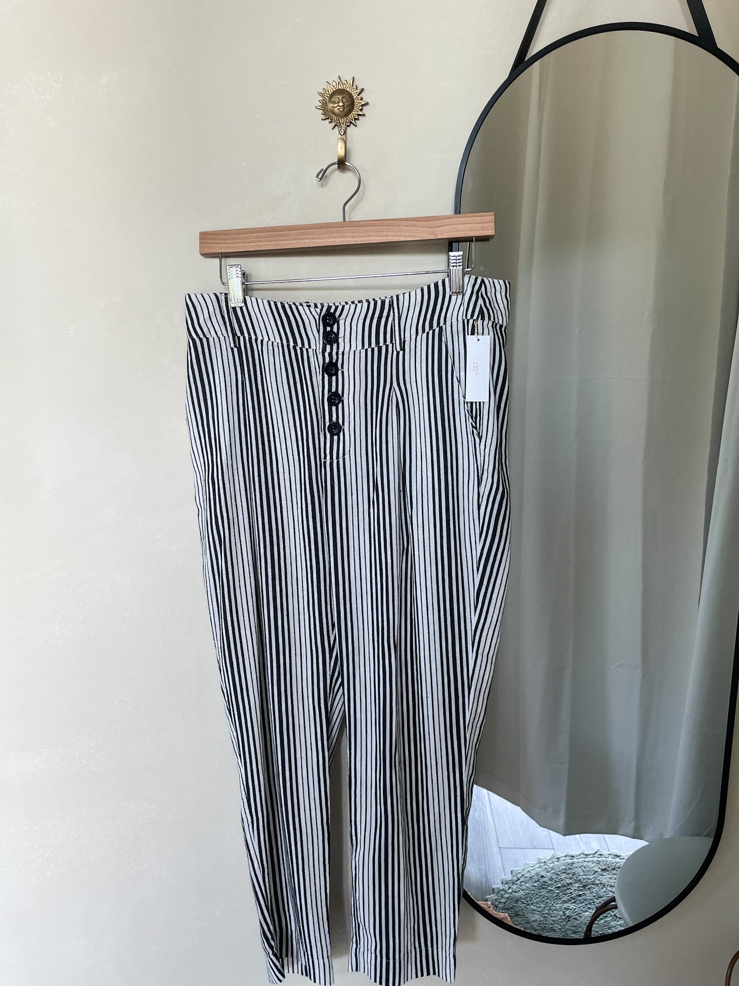 Black and White Striped Pants