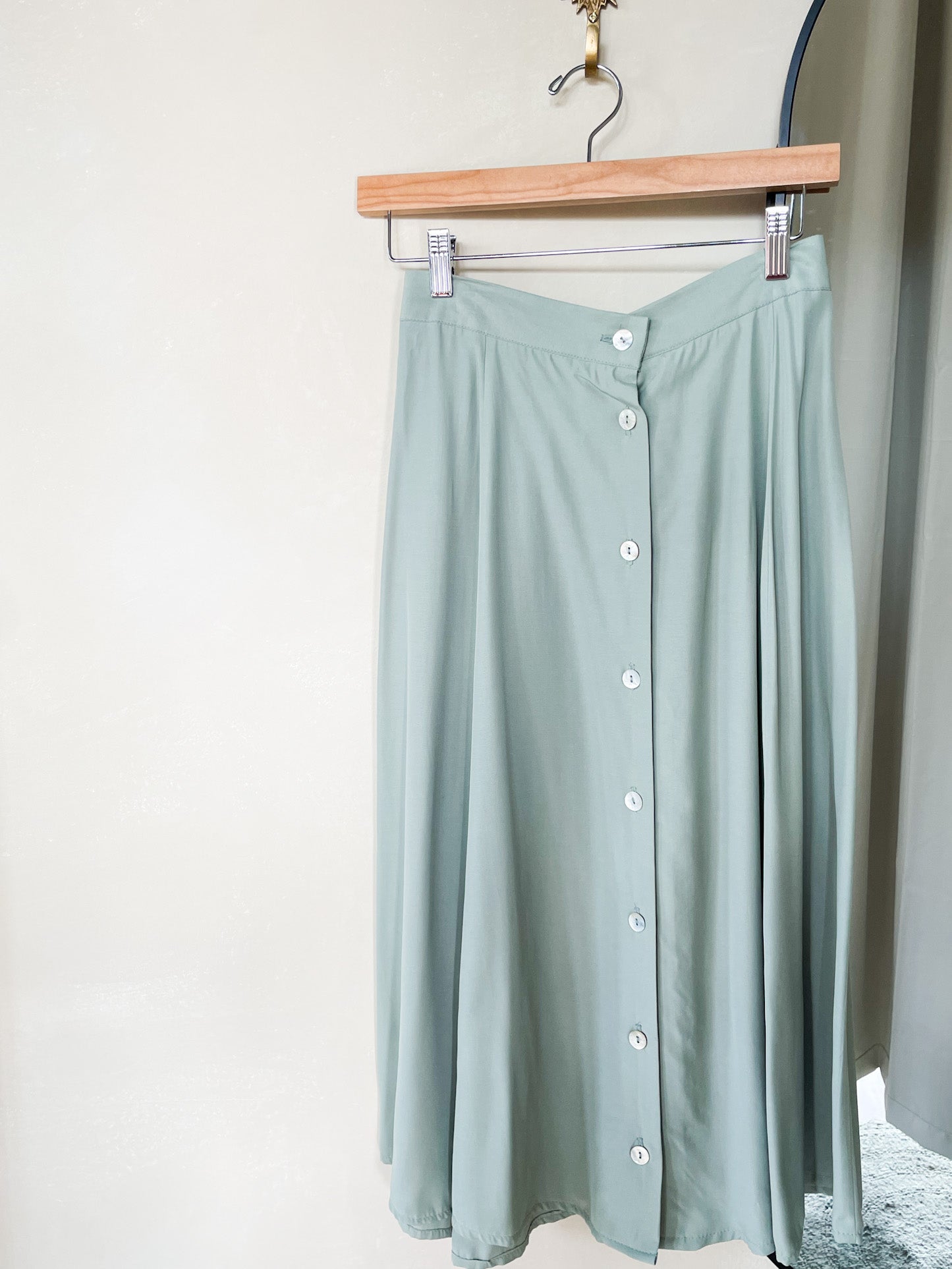 Vintage Green Button Down Skirt