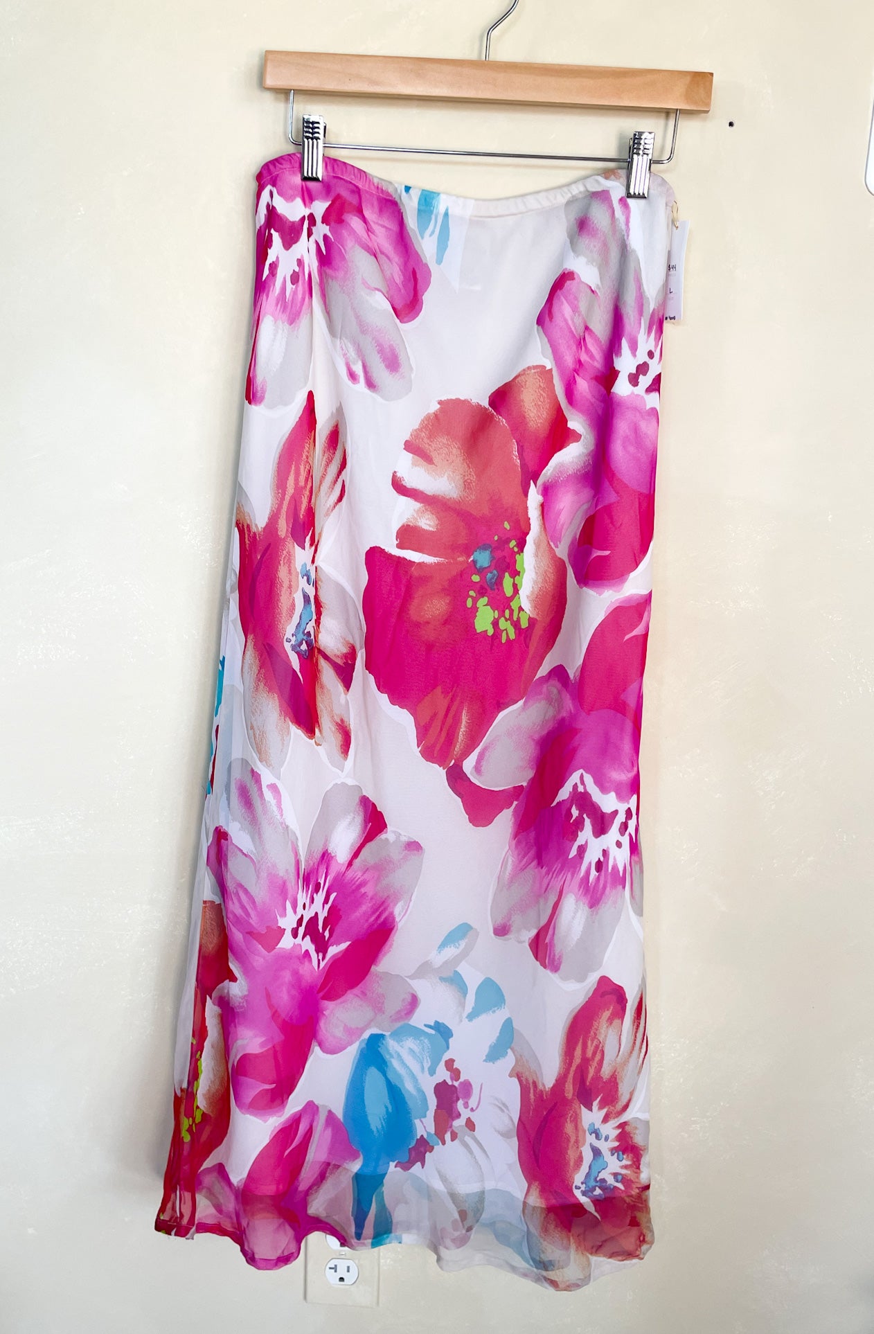 Vintage Bright Floral Maxi Skirt