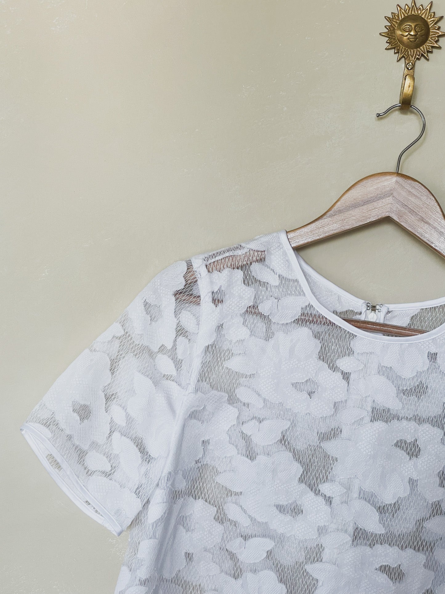 Shear White Floral Tee