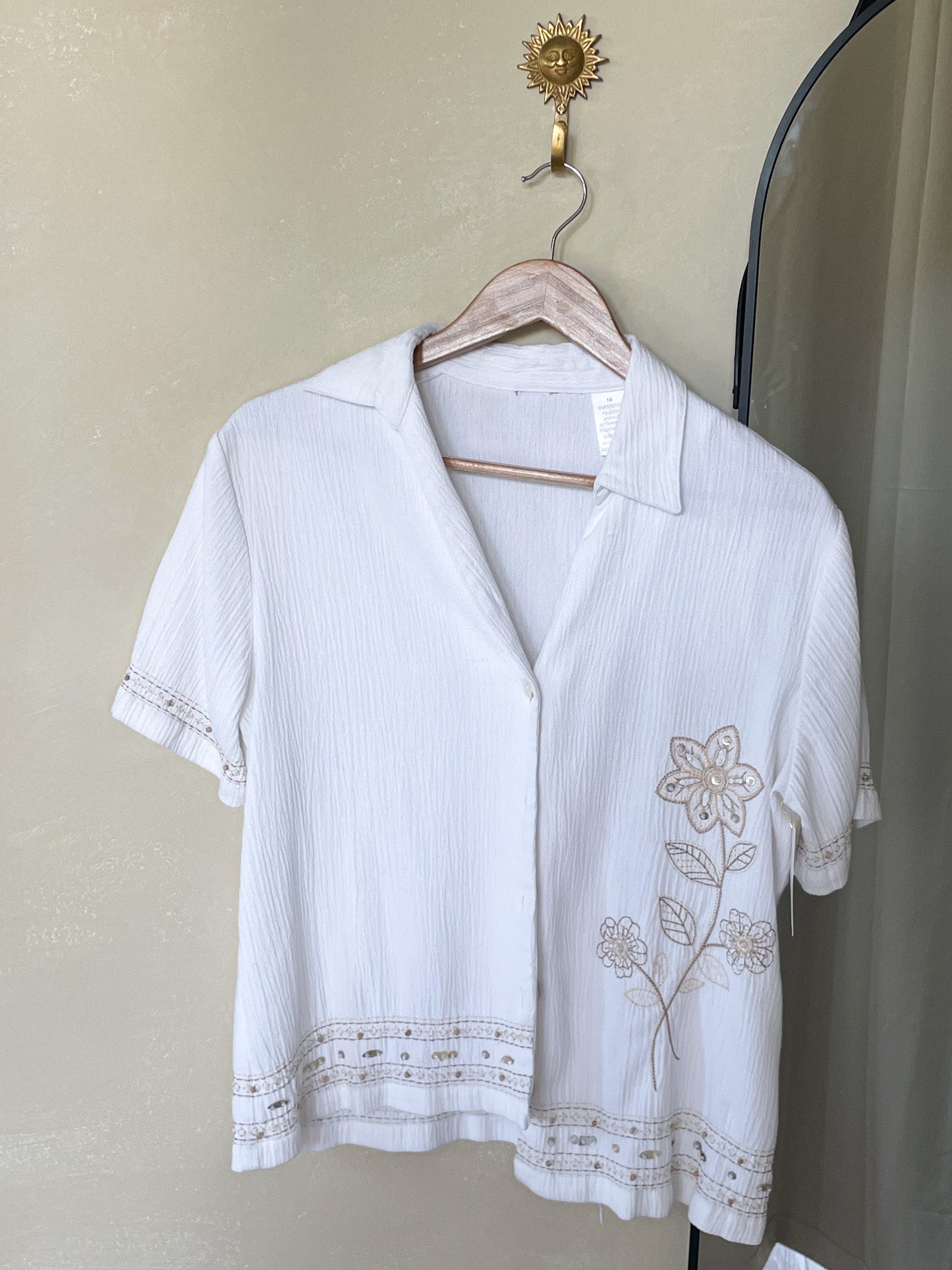 Vintage Embroidered Floral Shirt