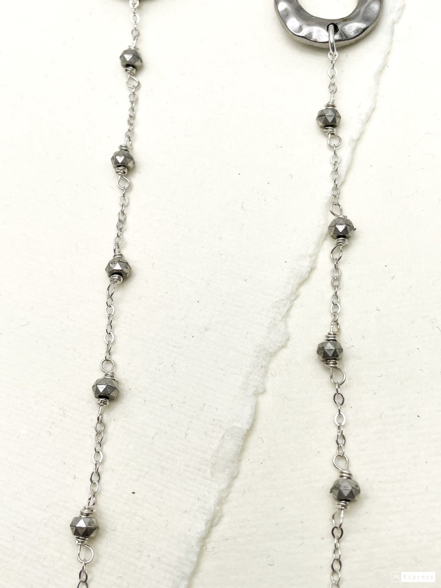 Long Beaded Drop Chain Earrings