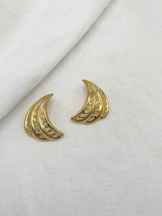 Vintage Gold Fan Studs