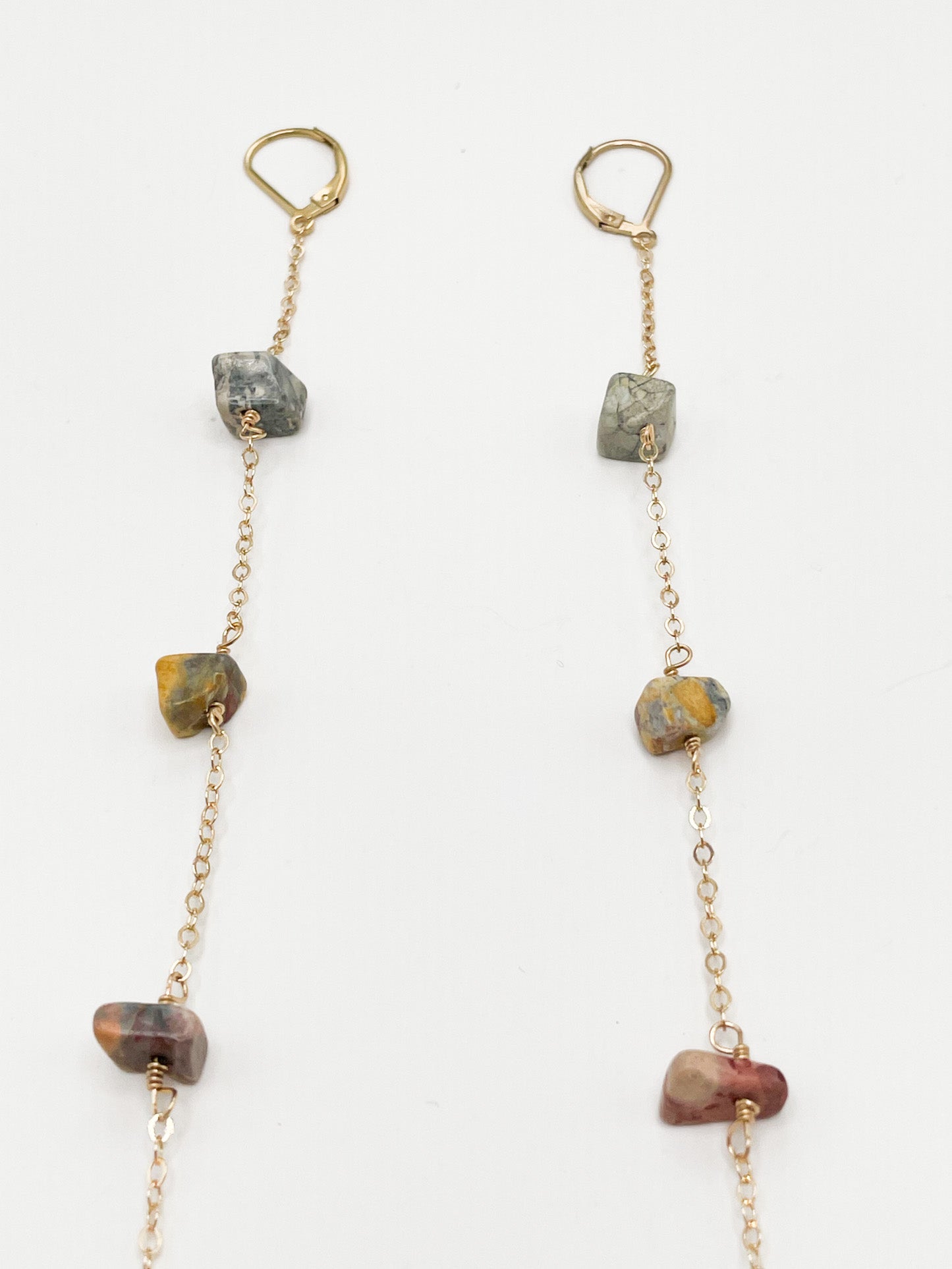 Extra Long Jasper Earrings