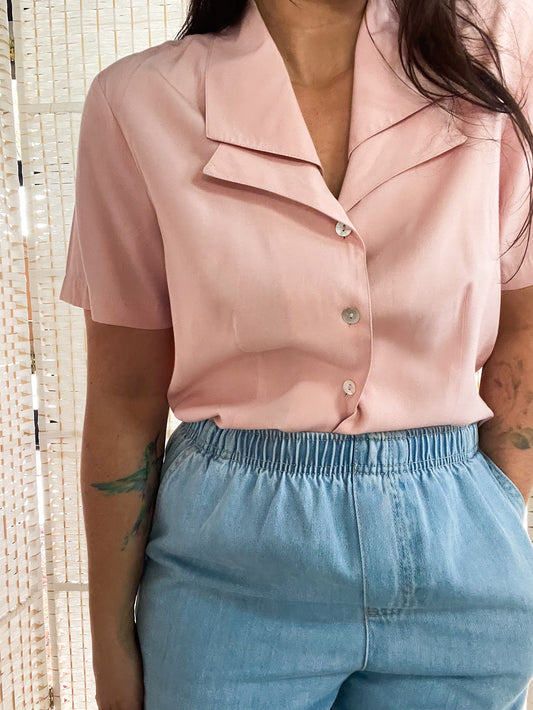 Vintage 70s Pink Blouse