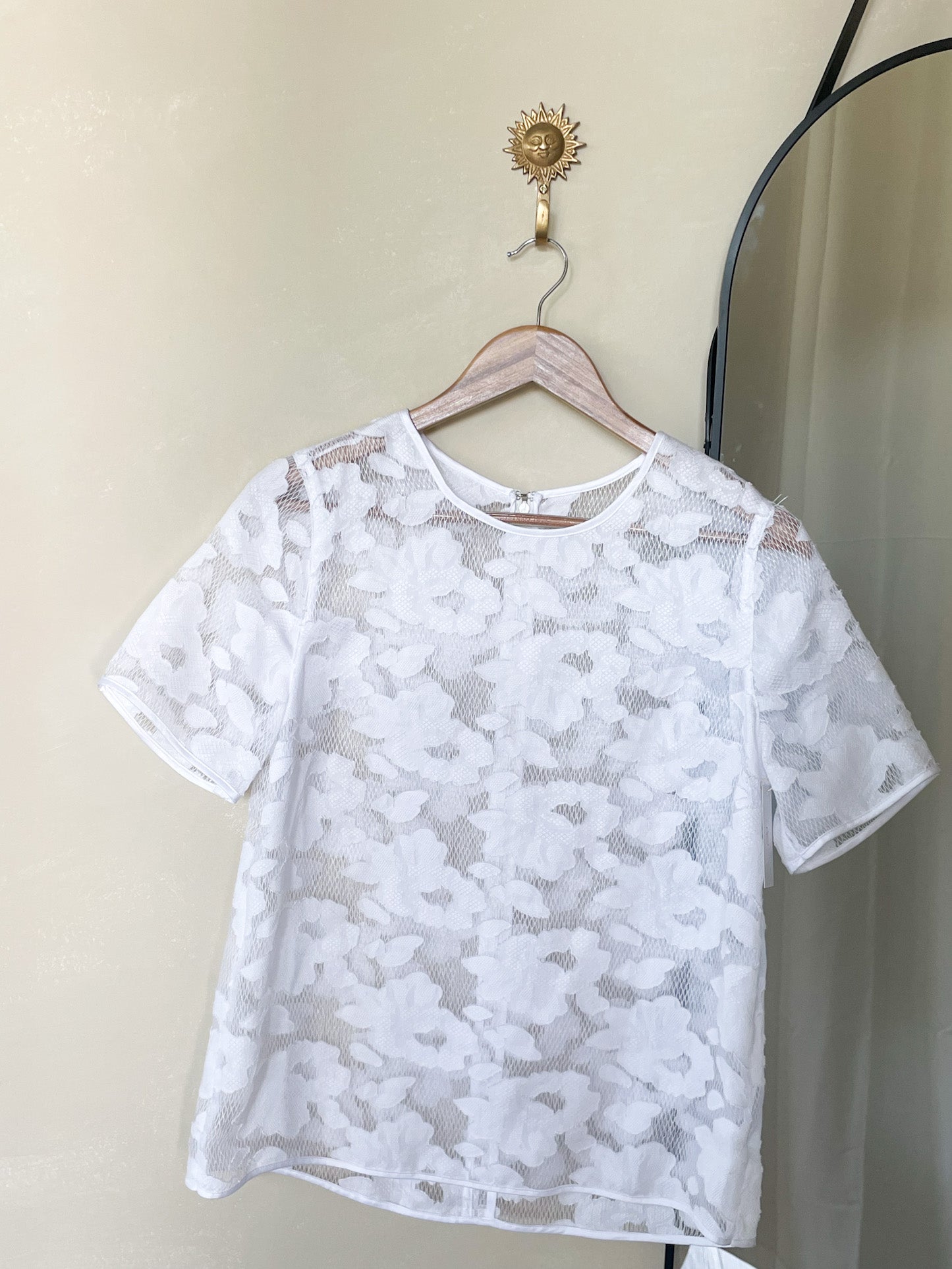 Shear White Floral Tee