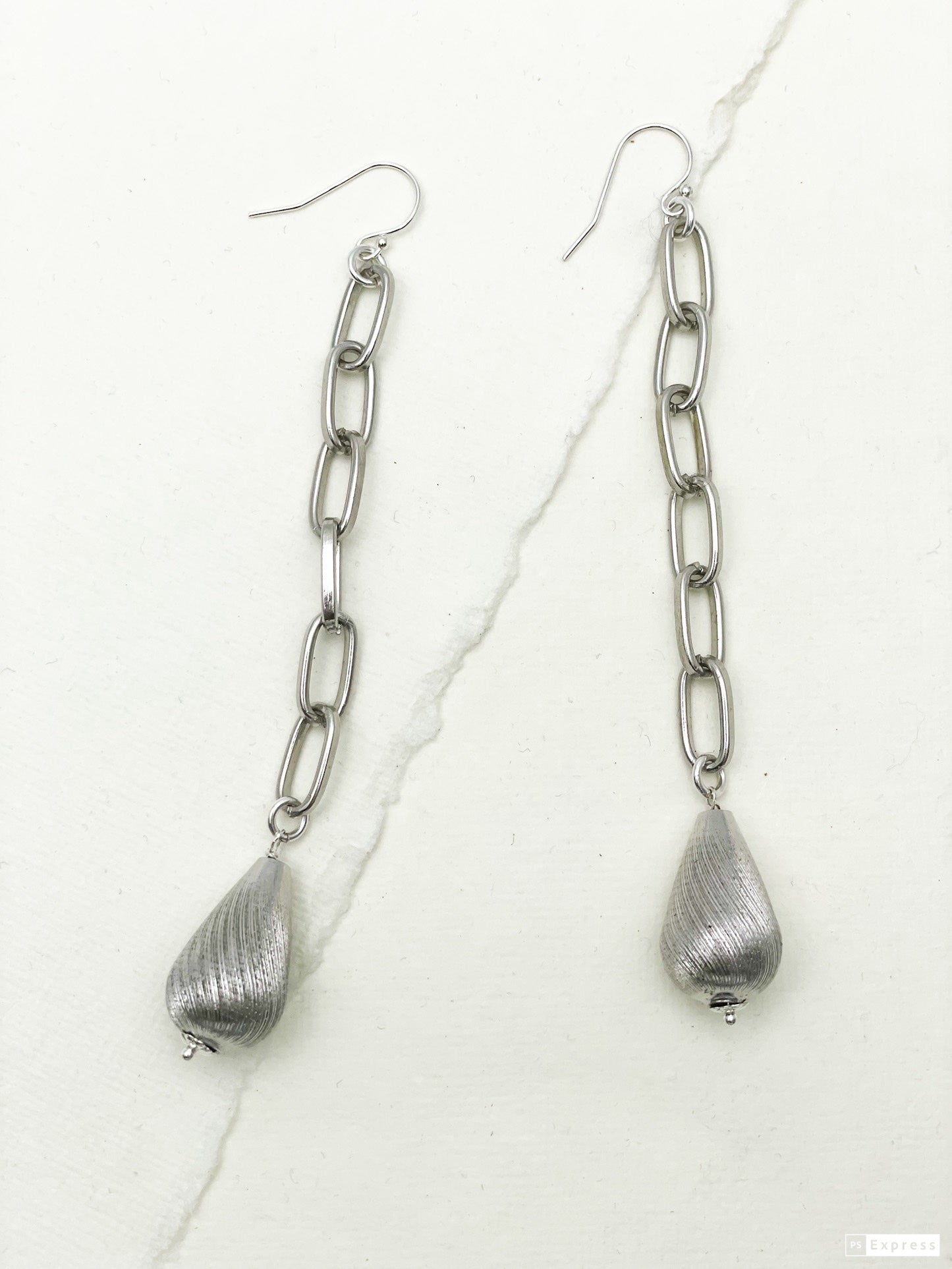 Drop Chain and Teardrop Earrings