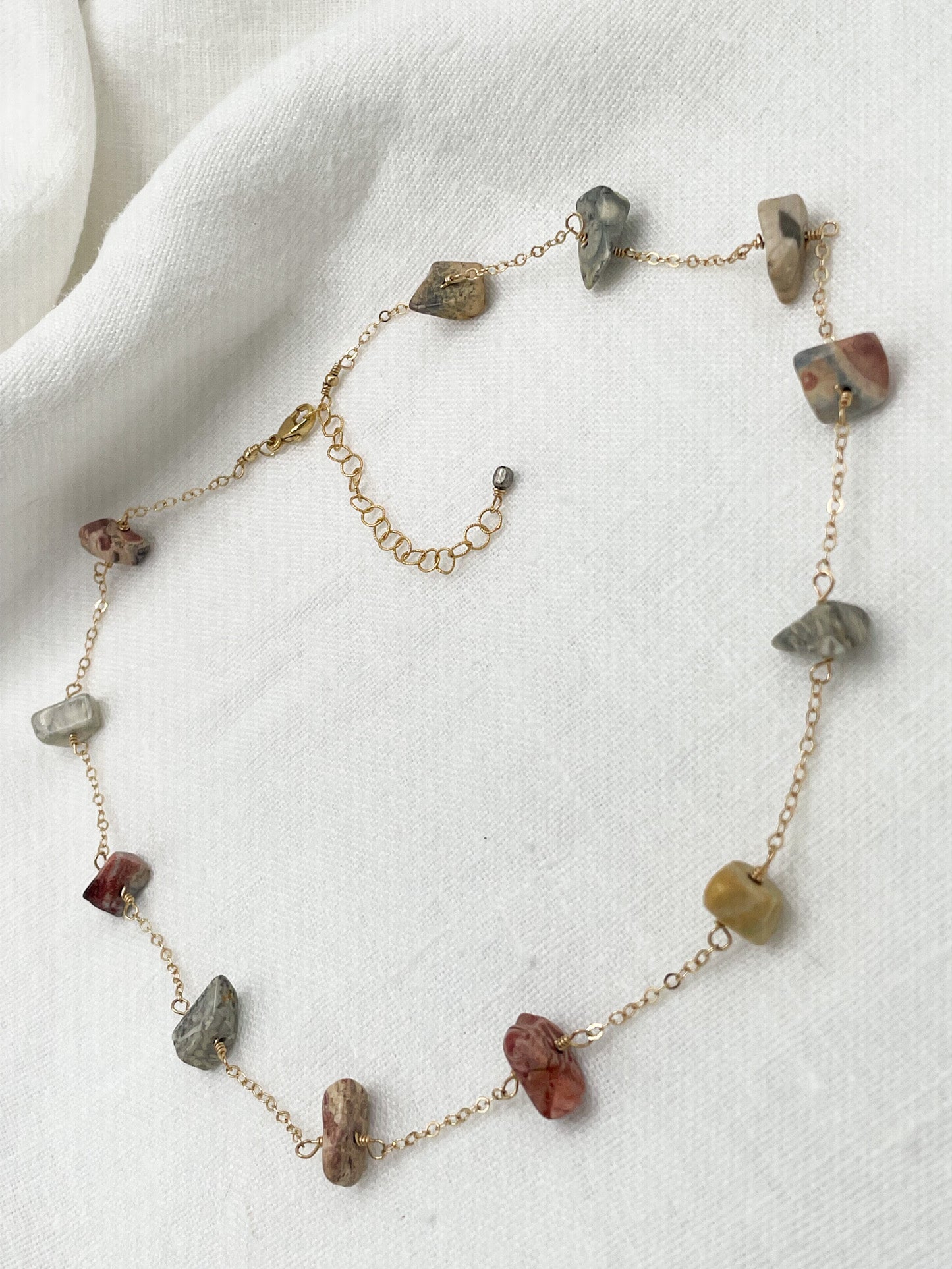 Jasper Chip Eternity Necklace