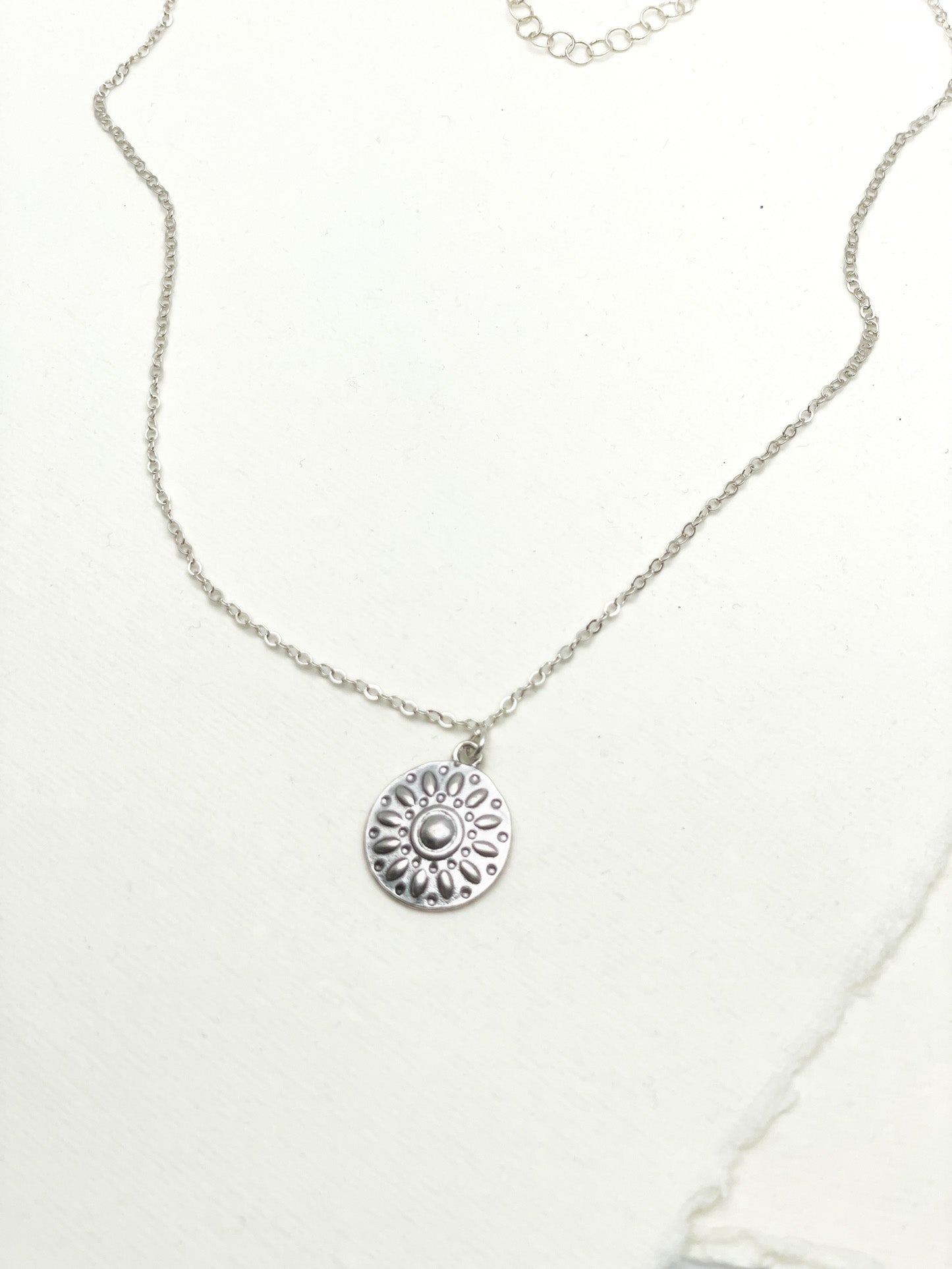 Silver Medallion Pendant Necklace