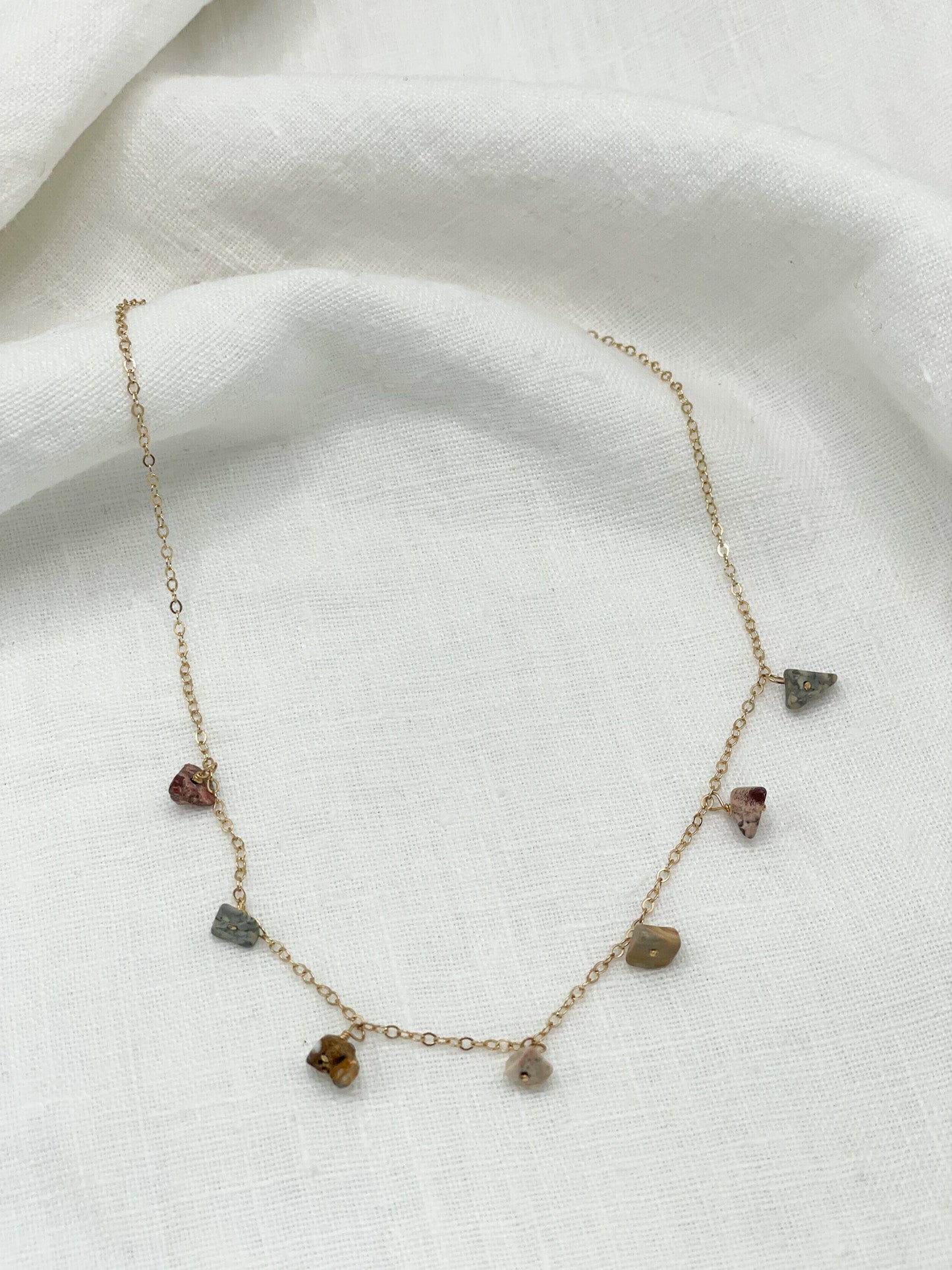 Jasper Chip Dangle Necklace