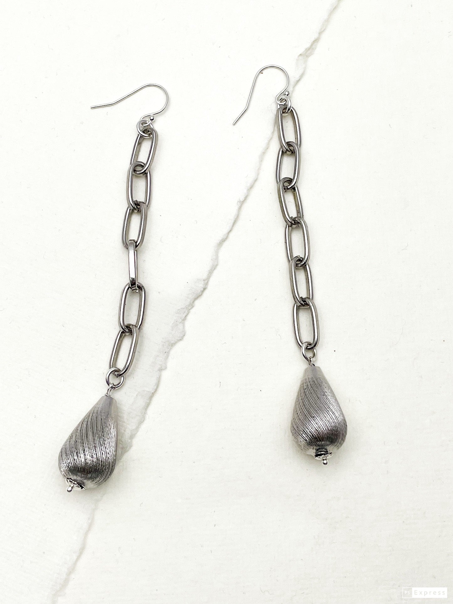 Drop Chain and Teardrop Earrings