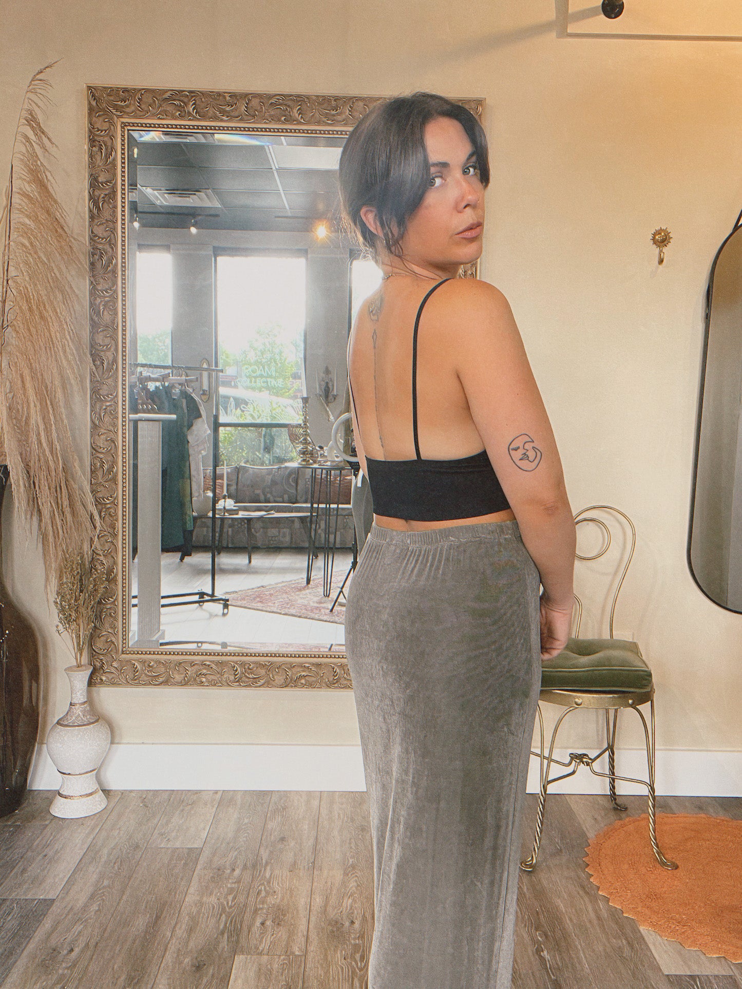 90s Metallic Maxi Skirt