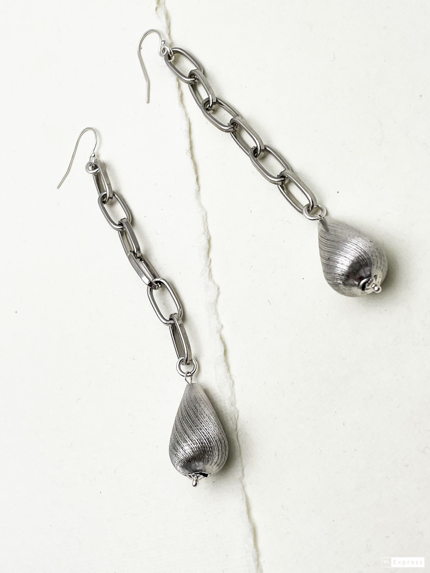 Drop Chain and Teardrop Earrings