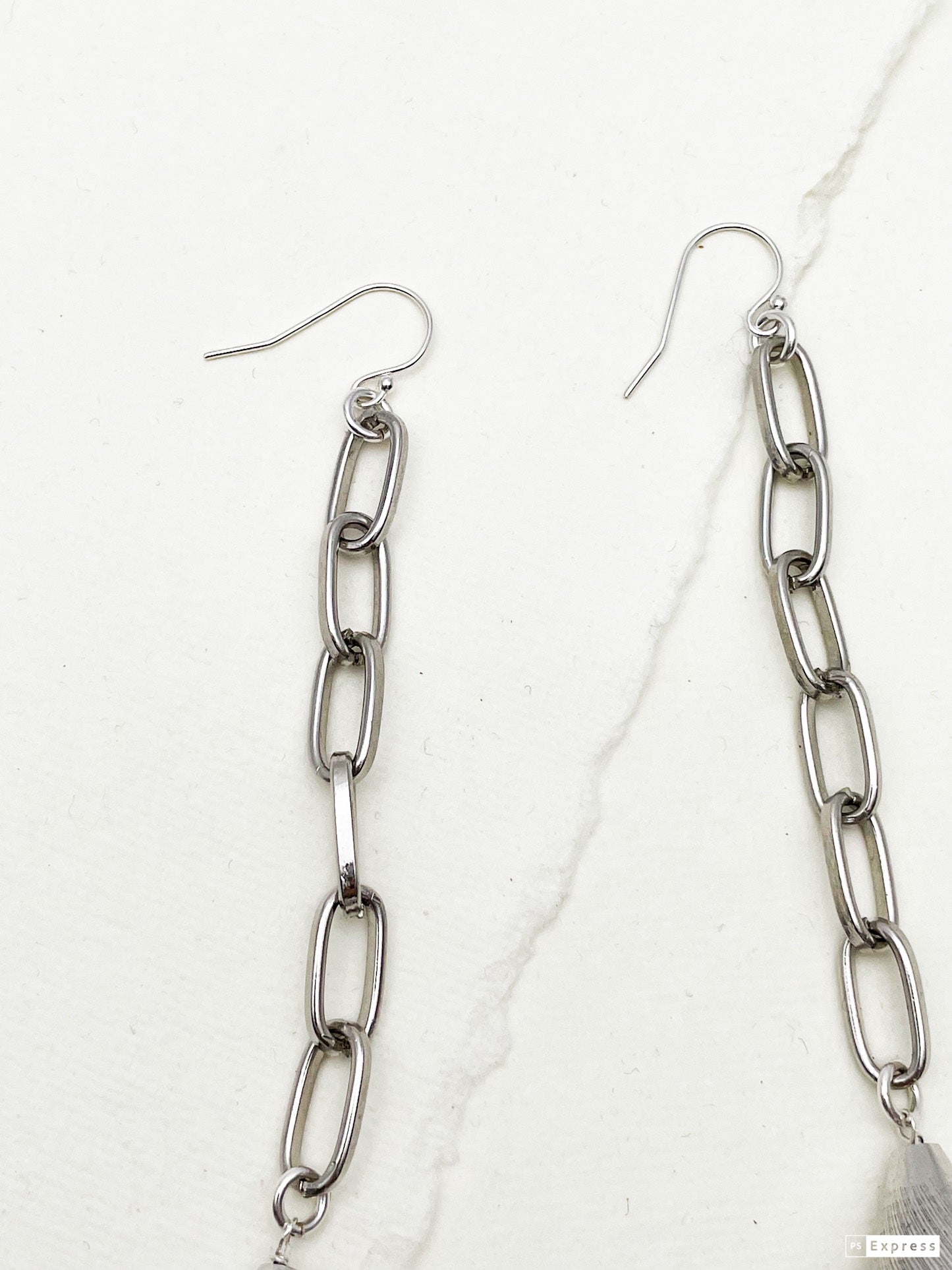 Drop Chain and Teardrop Earrings