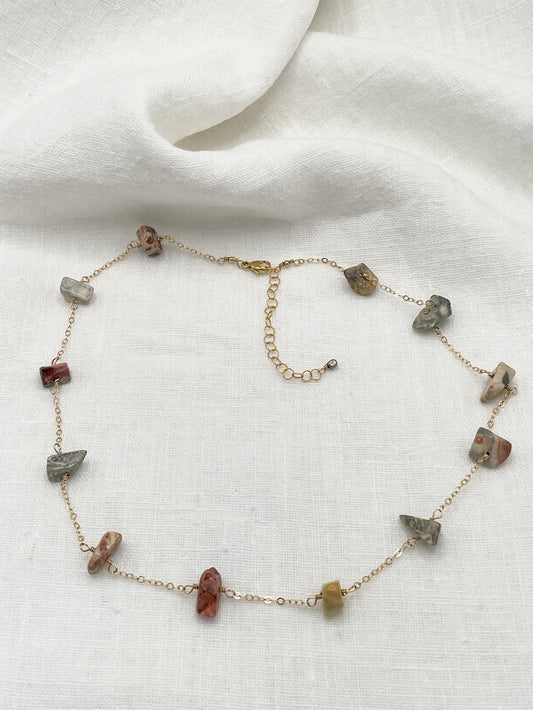 Jasper Chip Eternity Necklace