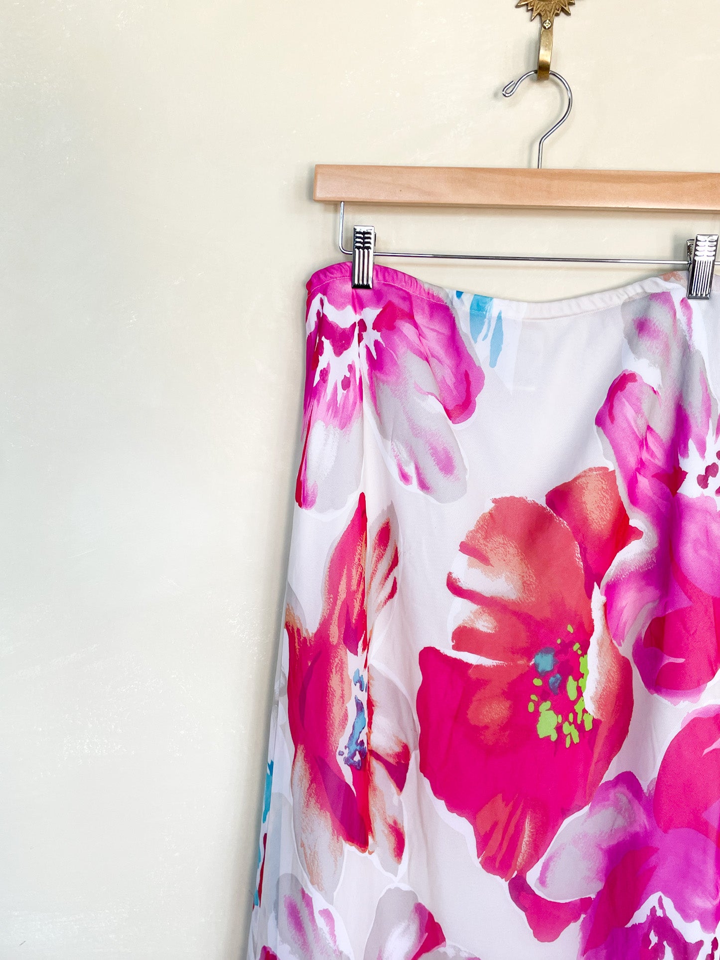 Vintage Bright Floral Maxi Skirt