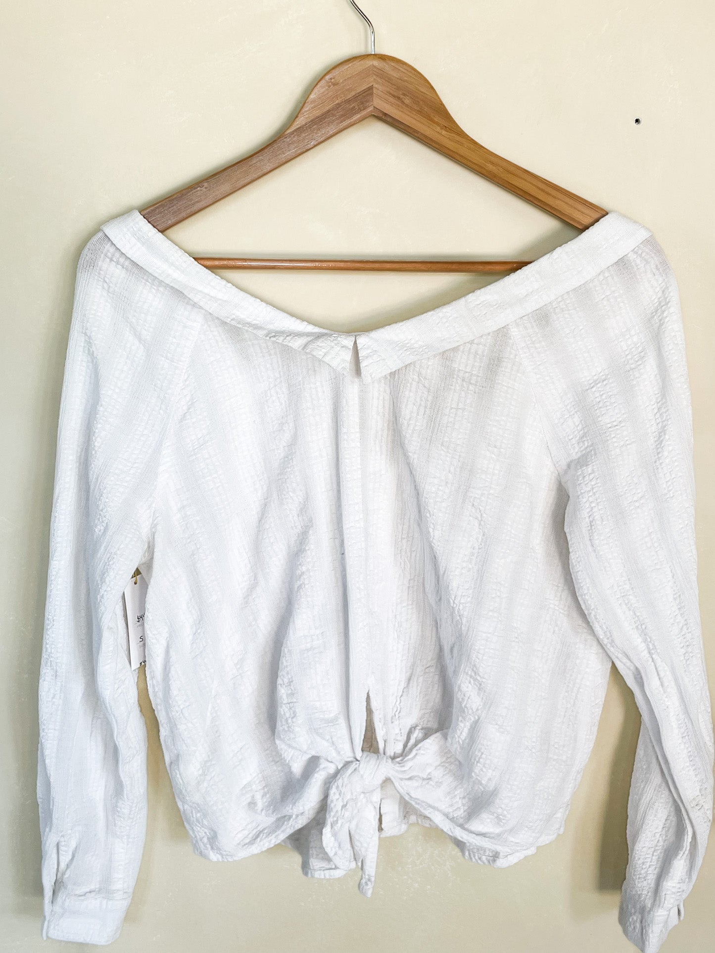 White Textured Button Down